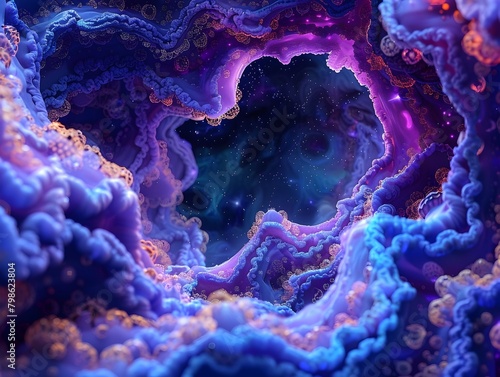 Vibrant Cosmic Dreamscape Mesmerizing Digital Art of Surreal Celestial Realms