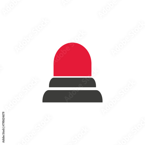 Special police flasher light emergency department ambulance accident tow snow removal logo sign symbol. Police red flasher siren sign flat style icon with scatter lined rays. Outline and round icons