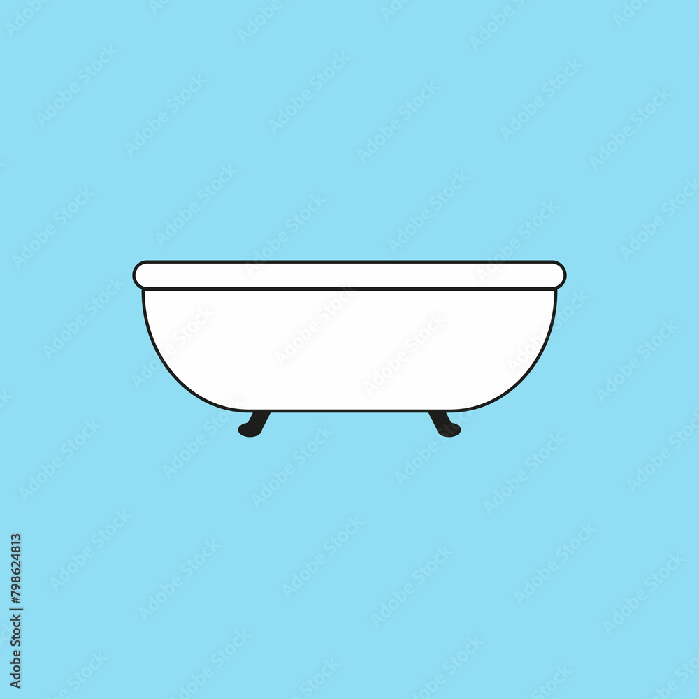 Pixel art illustration of a bathtub on a blue background Pixel art illustration of a bathtub on a blue background