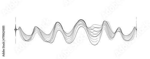 Vector graphic of sound wave, white background photo