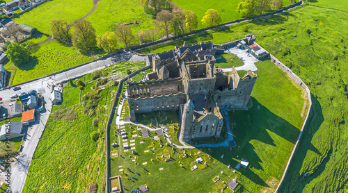 Aerial view - Rock of Cashel castle in Ireland.