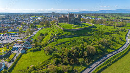 Aerial view - Rock of Cashel castle in Ireland.