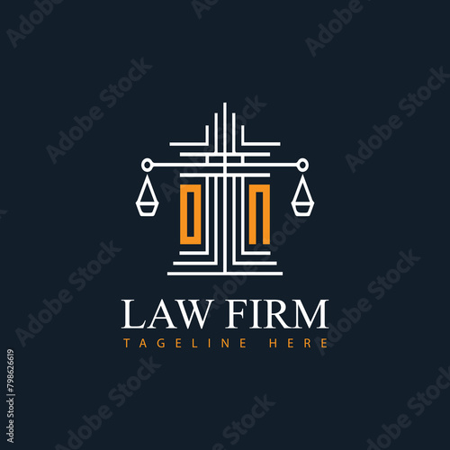 ON modern law firm justice logo design vector graphic template.