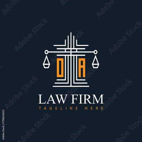 OR modern law firm justice logo design vector graphic template.