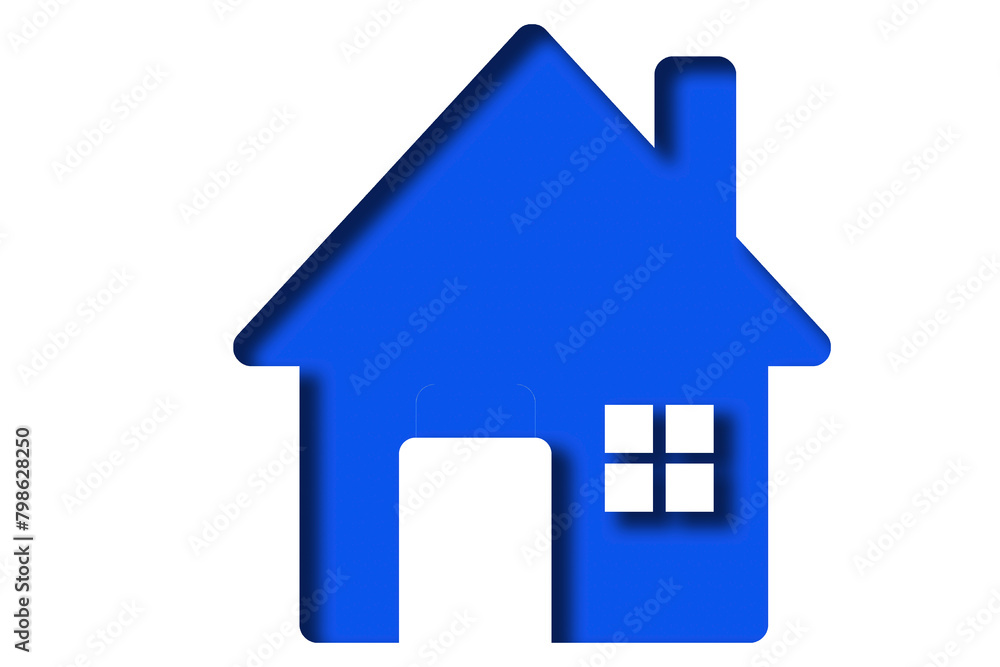 Real estate concept with white house isolated Real estate concept with white house isolated