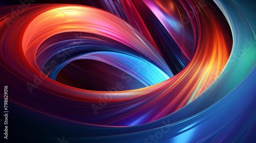 Colorful abstract painting with a blue and orange gradient