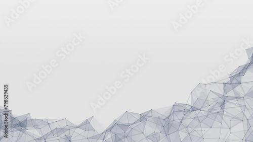 Light Polygonal Background. Geometric abstract low poly mesh from dots connected by lines. Looped video. photo