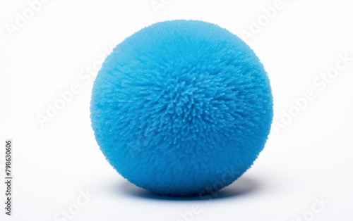 Blue Foam Ball on white background.