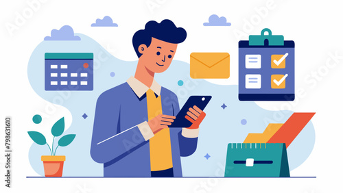 A young professional uses a mobile app to track their credit card spending and set reminders for bill due dates demonstrating smart organization