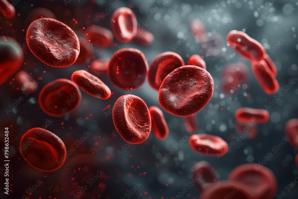 A close up of red blood cells in motion A close up of red blood cells in motion