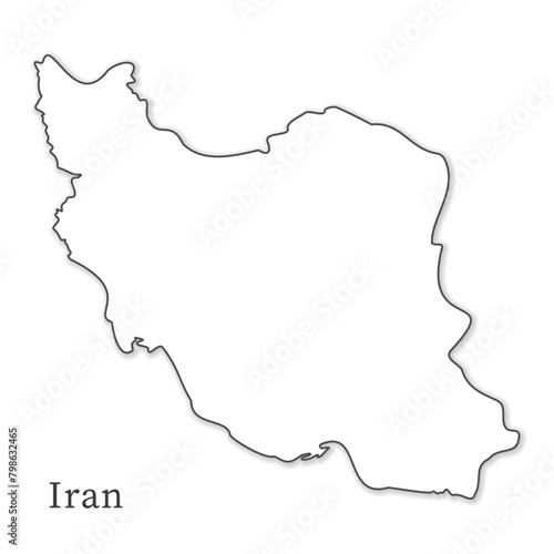 イランのシンプルな白い地図