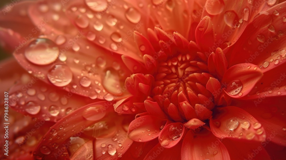 Close up image of a chrysanthemum with water droplets on its petals Close up image of a chrysanthemum with water droplets on its petals