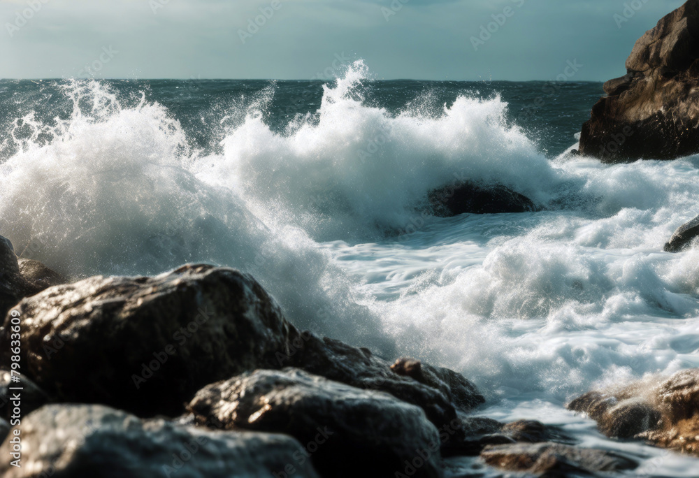 rocks waves Sea crashing Water Beach Summer Travel Nature Landscape Wave Blue Ocean Tropical Vacation Sand Holiday Beautiful Island Tourism Coast Foam Bay Outdoor Aerial