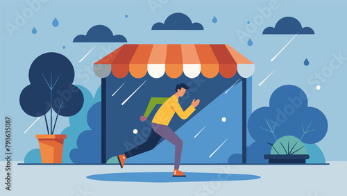 A person stepping into a virtual rainstorm feeling the drops of water on their skin and the rumble of thunder in their chest as they duck under.