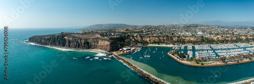 Panoramic Aerial View of Dana Point Harbor and PCH, California photo