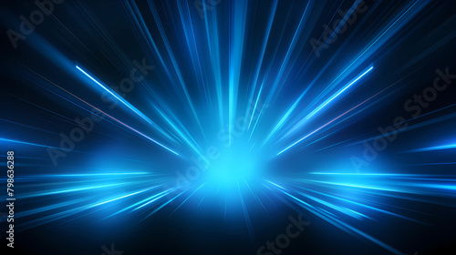 Vector Abstract  science  futuristic  energy technology concept. Digital image of light rays  stripes lines with blue light background 