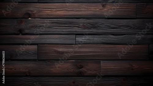 Dark wooden texture. Rustic three-dimensional wood texture. Wood background. Modern wooden facing background 