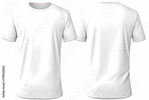 T-shirt mockup. White blank t-shirt front and back views. male clothes wearing clear attractive apparel tshirt models template