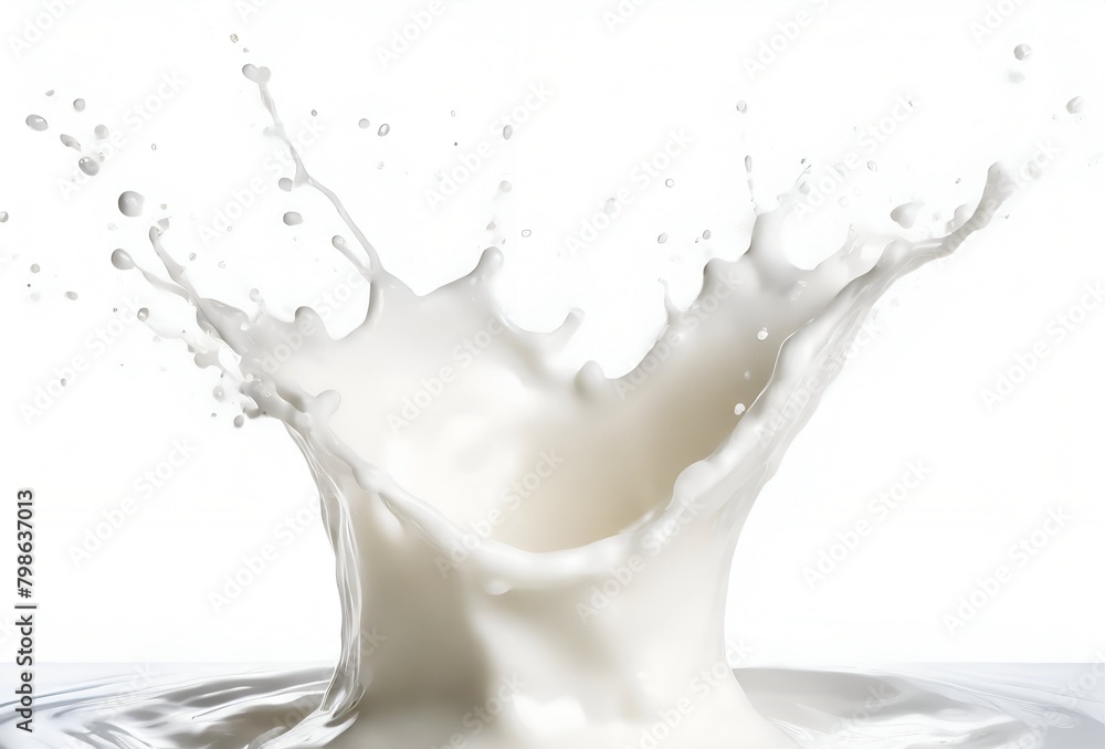 Illustration of beautiful splash of fresh milk