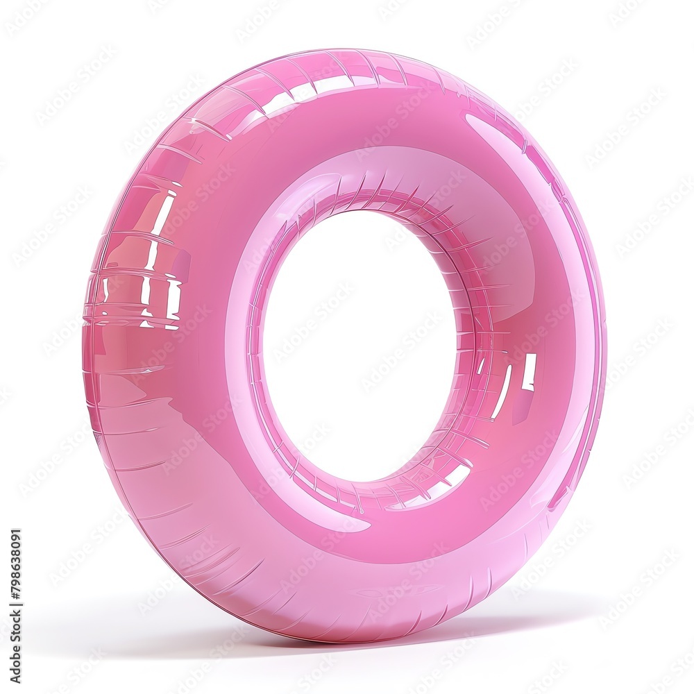 number 1, inflatable effect, plastic, pink color, oc rendering, super detail, detail, premium feel, front view, on white background