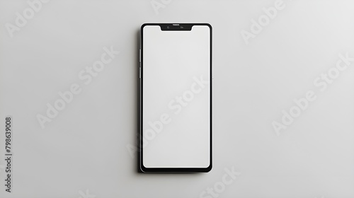 Smartphone isolated mockup iPhone with white screen in a white background, Mobile phone on white background, 3d high quality vector mobile mockups. Ultra realistic smartphone. ai generated  photo