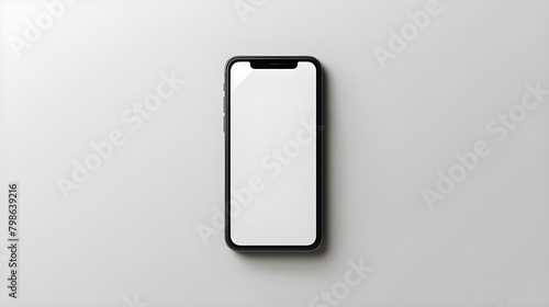 Smartphone isolated mockup iPhone with white screen in a white background, Mobile phone on white background, 3d high quality vector mobile mockups. Ultra realistic smartphone. ai generated 