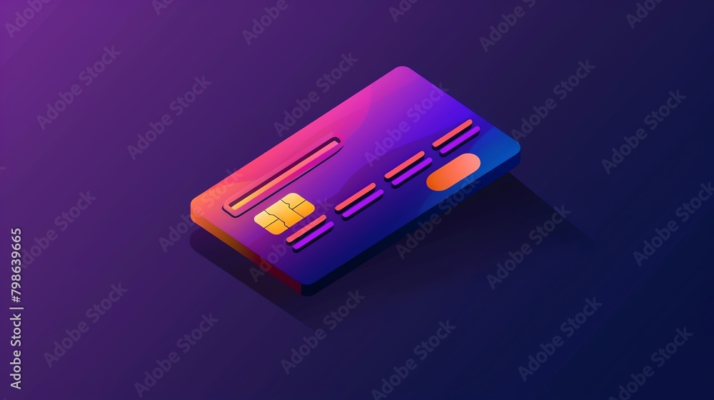 Vector icon of a credit card, sleek and modern, essential tool in personal finance Vector icon of a credit card, sleek and modern, essential tool in personal finance