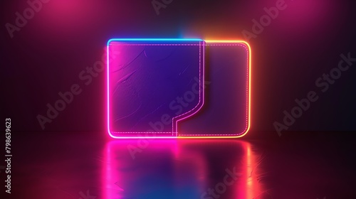 Simple line art of a wallet in neon light, representing personal finance and interest accrual