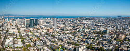 Aerial View of Downtown San Francisco with Ocean and Skyscrapers