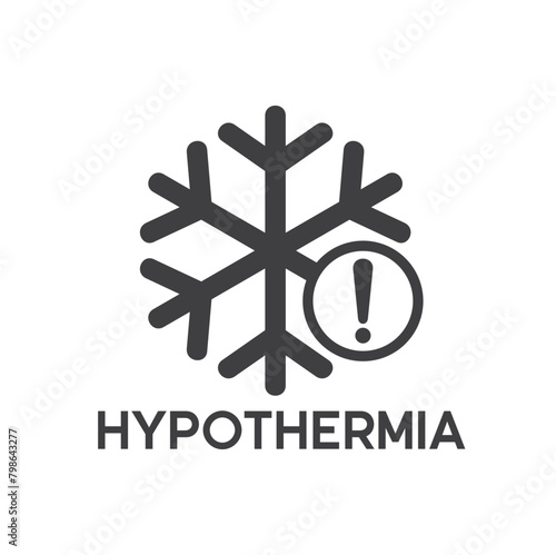 illustration of hypothermia, vector art.