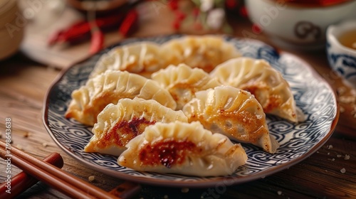 Traditional Chinese Dumplings for Mid autumn Winter Solstice and Chinese New Year with Symbolic FU Characters for Prosperity © 2rogan