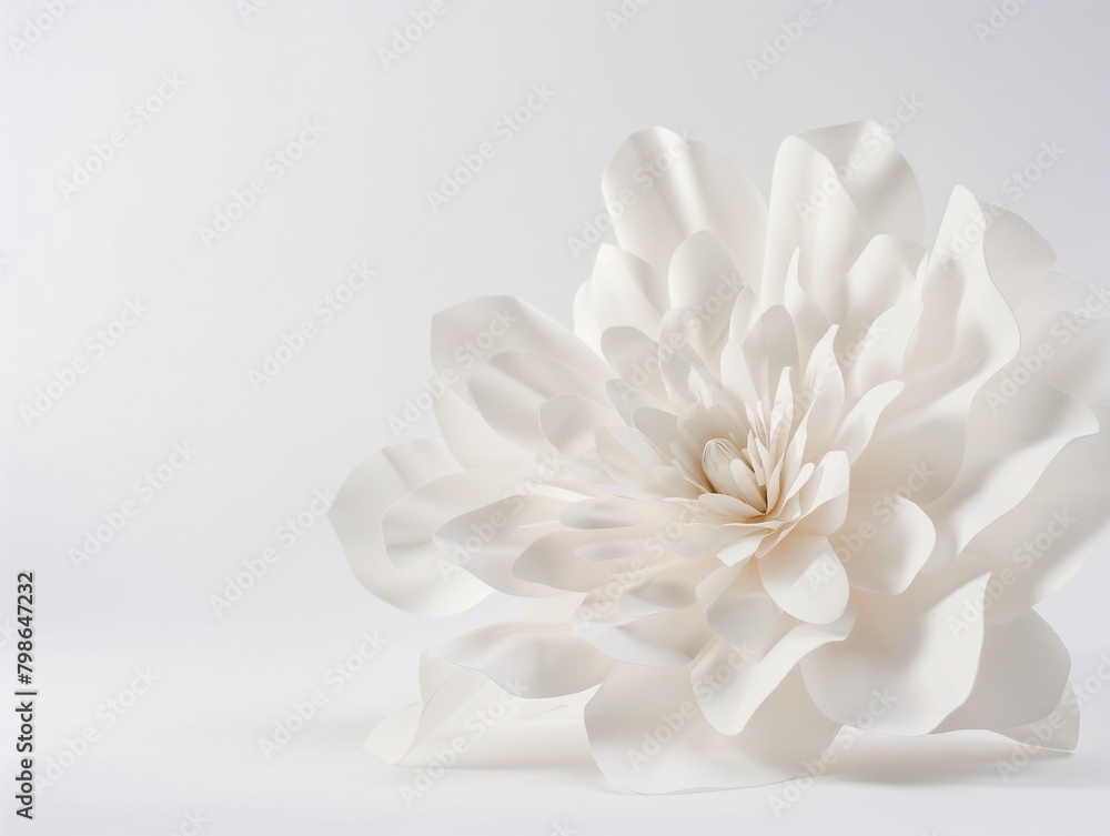 white paper flowers wallpaper on white background, spring summer background, floral design elements white paper flowers wallpaper on white background, spring summer background, floral design elements