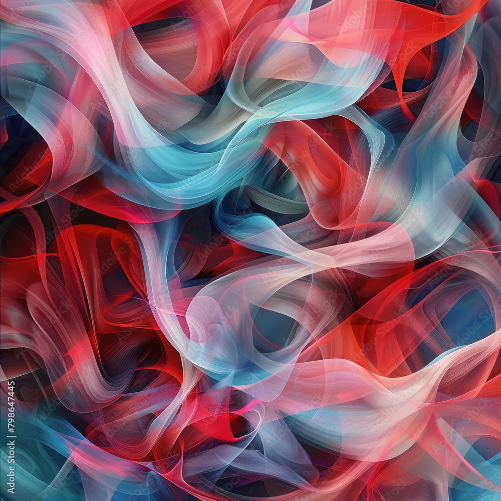 An abstract design featuring flowing lines and swirling shapes in ...