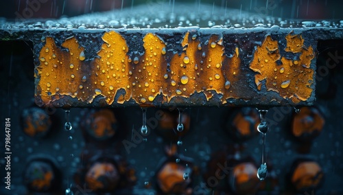 "Enchanting Macro Photography: Capturing the Majestic Droplets on Weathered Eaves"