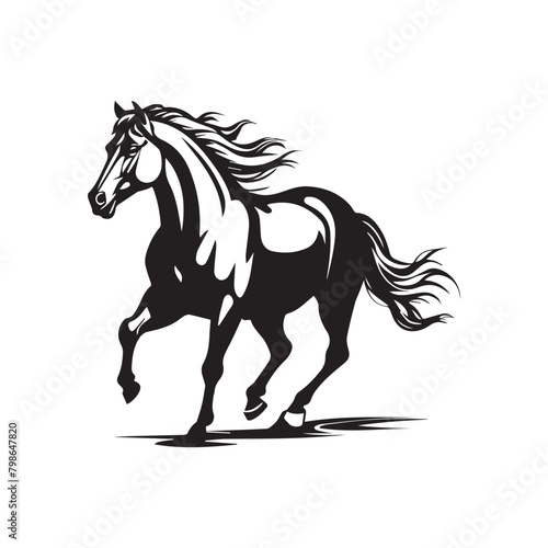 horse silhouette logo icon design vector