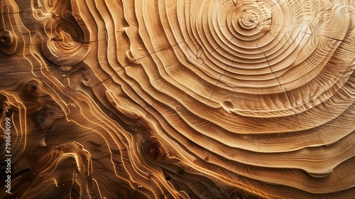 Rippling waves of wood grain tell tales of time