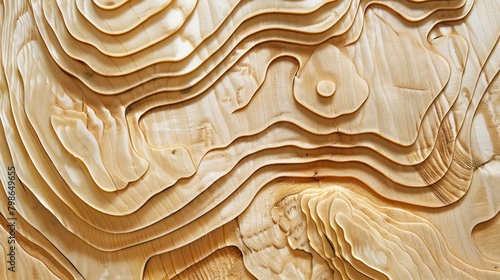 Sculpted wooden dunes ripple across a crafted landscape