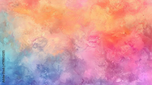 Vivid, colorful background with a mix of soft, blended colors and a subtle grainy texture, creating a holographic watercolor effect.