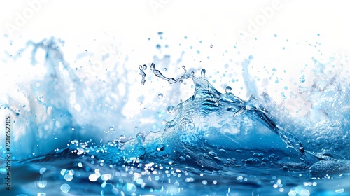 splash de agua sobre fondo blanco photo