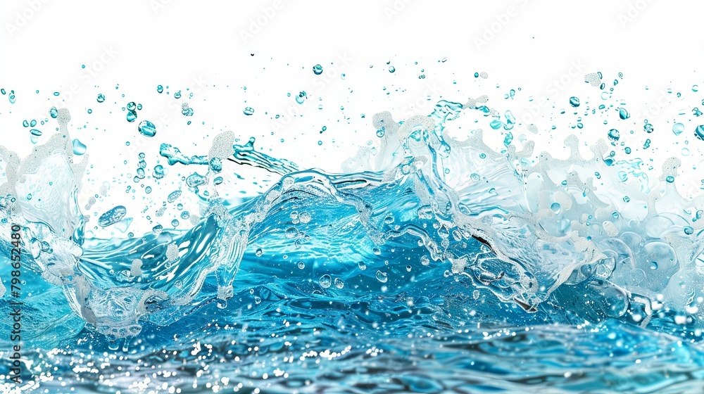 splash de agua sobre fondo blanco