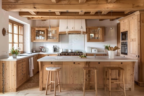 Bright Wooden Surfaces: Rustic Kitchen Furniture & Decor Ideas