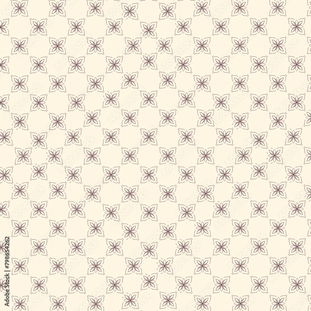 Seamless pattern with floral lines. cream background