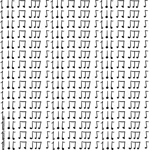 Musical notes are arranged in rows and form a common background.