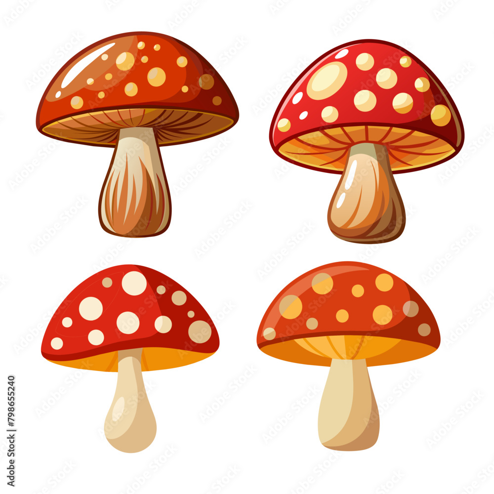 mushroom art drawn for decor on white background mushroom art drawn for decor on white background