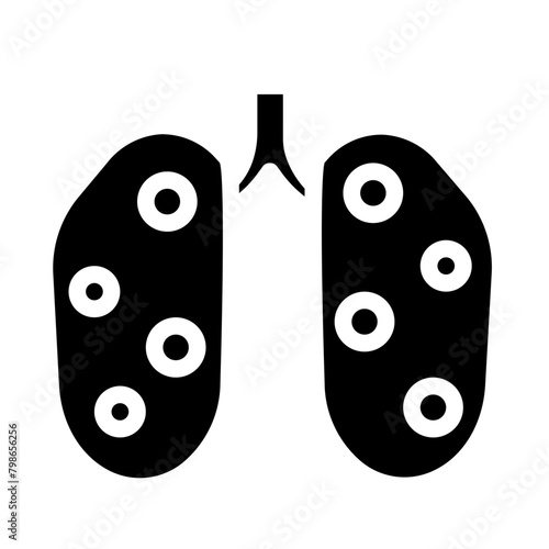 lungs are infected with disease solid style photo