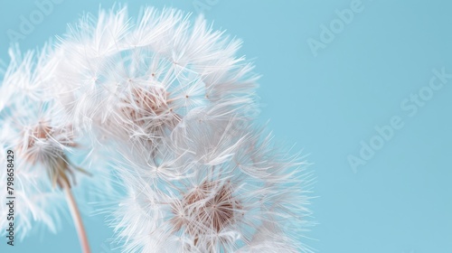   A crisp dandelion against a blue backdrop Dandelion   blue background with soft focus on dandelion
