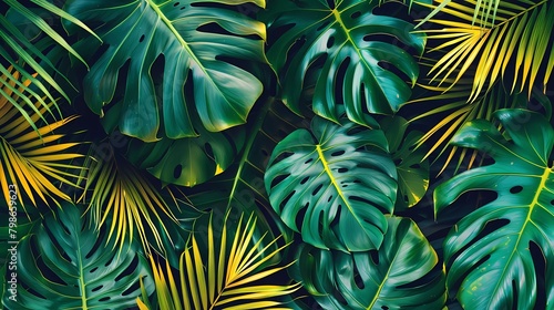 Tropical leaf pattern perfect for decoration and textiles.