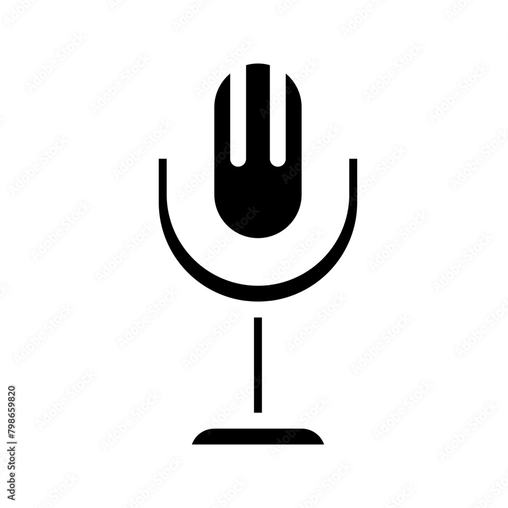 mic illustration in solid style mic illustration in solid style