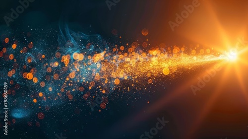  A crisp image featuring an orange and blue backdrop with a radiant light source emitting from the image's center