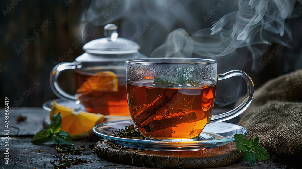 closeup of natural healthy steaming tea closeup of natural healthy steaming tea